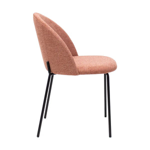 Esszimmerstuhl – Strukturstoff Bezug, Metall Gestell, Rosa Farbe - Noa | Kick Collection