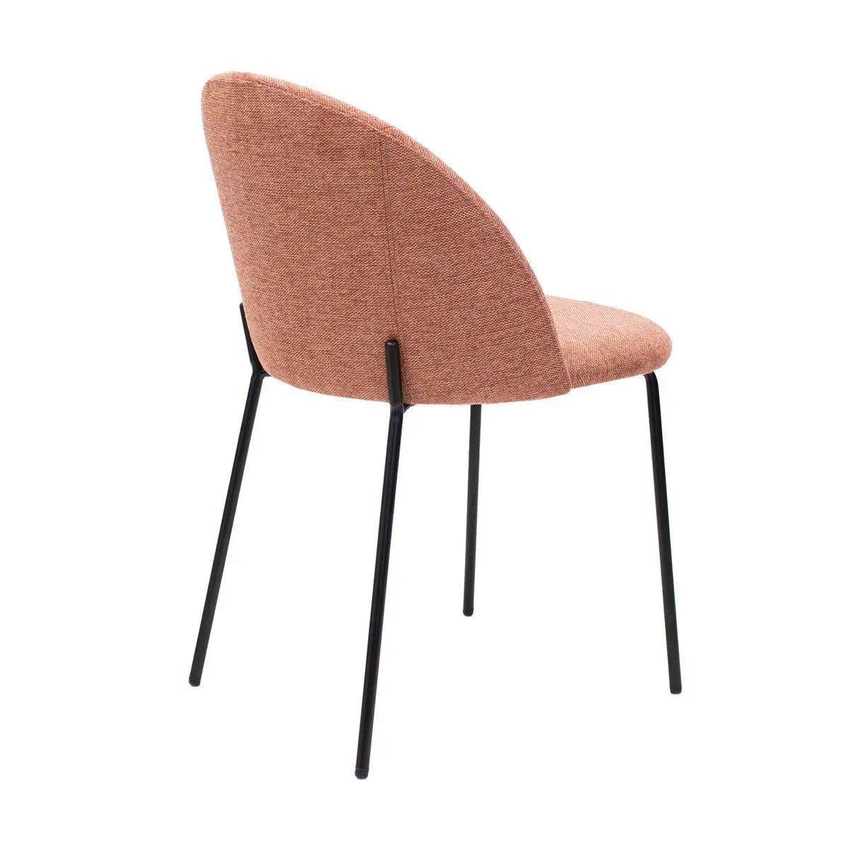 Esszimmerstuhl – Strukturstoff Bezug, Metall Gestell, Rosa Farbe - Noa | Kick Collection