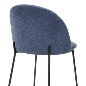 Esszimmerstuhl – Strukturstoff Bezug, Metall Gestell, Blaue Farbe - Noa | Kick Collection