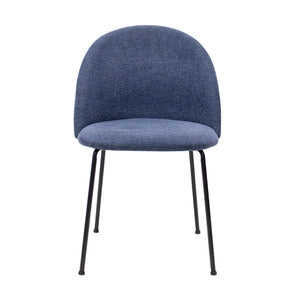 Esszimmerstuhl – Strukturstoff Bezug, Metall Gestell, Blaue Farbe - Noa | Kick Collection