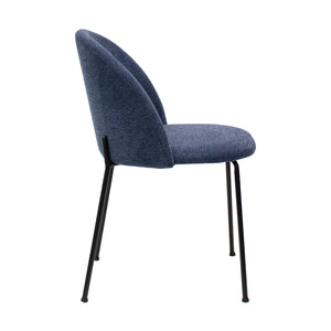 Esszimmerstuhl – Strukturstoff Bezug, Metall Gestell, Blaue Farbe - Noa | Kick Collection