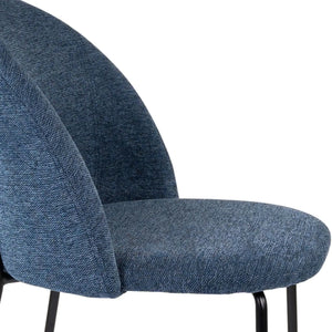 Esszimmerstuhl – Strukturstoff Bezug, Metall Gestell, Blaue Farbe - Noa | Kick Collection