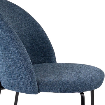 Esszimmerstuhl – Strukturstoff Bezug, Metall Gestell, Blaue Farbe - Noa | Kick Collection