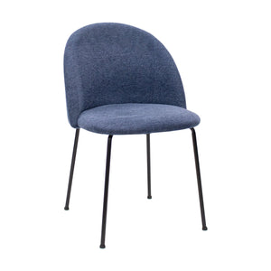 Esszimmerstuhl – Strukturstoff Bezug, Metall Gestell, Blaue Farbe - Noa | Kick Collection