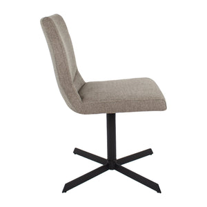 Drehstuhl – Texturstoff, Metallrahmen, 360° Drehfunktion, Taupe - Sam | Kick
