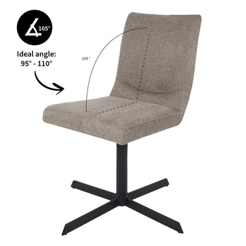 Drehstuhl – Texturstoff, Metallrahmen, 360° Drehfunktion, Taupe - Sam | Kick