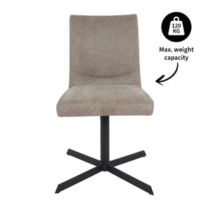 Drehstuhl – Texturstoff, Metallrahmen, 360° Drehfunktion, Taupe - Sam | Kick