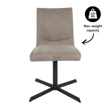 Drehstuhl – Texturstoff, Metallrahmen, 360° Drehfunktion, Taupe - Sam | Kick
