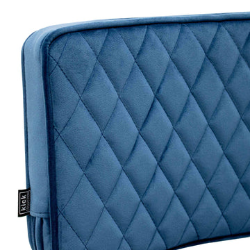 Esszimmerstuhl – Velvet Stoff, Rautensteppung, Dunkelblaue Farbe - Toby | Kick