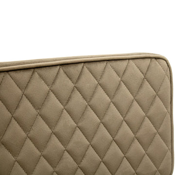 Esszimmerstuhl – Velvet Stoff, Rautensteppung, Taupe Farbe - Toby | Kick