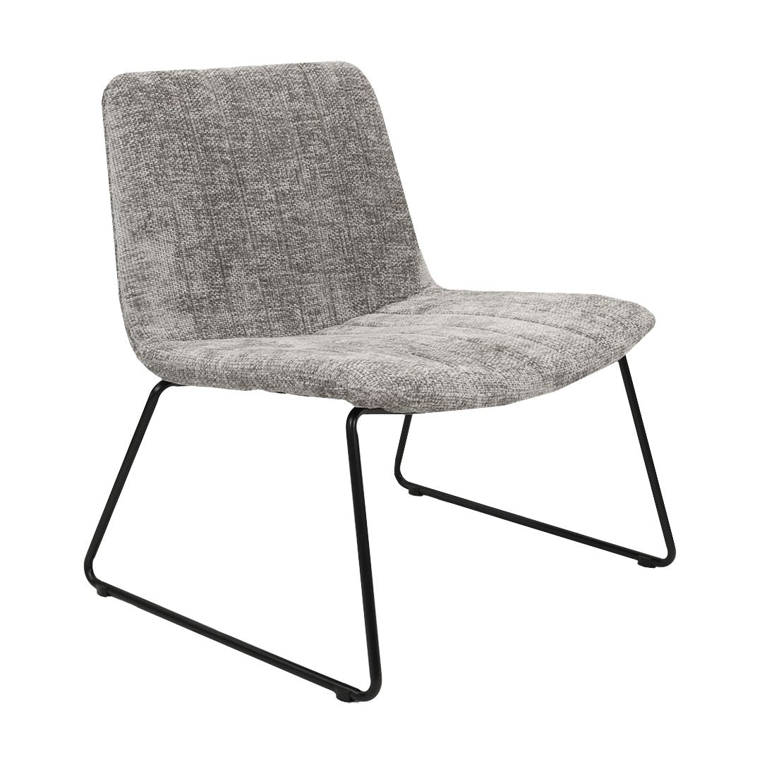Sessel – Chenille Stoff, Metallgestell, Graue Farbe - James | Kick Collection