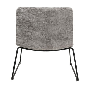 Sessel – Chenille Stoff, Metallgestell, Graue Farbe - James | Kick Collection