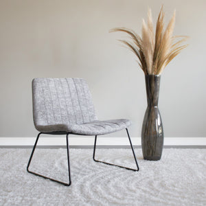 Sessel – Chenille Stoff, Metallgestell, Graue Farbe - James | Kick Collection