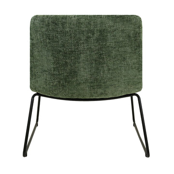 Sessel – Chenille Stoff, Metallgestell, Grüne Farbe - James | Kick Collection