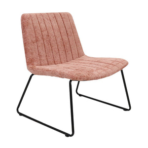 Sessel – Chenille Stoff, Metallgestell, Rosa Farbe - James | Kick Collection