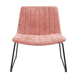 Sessel – Chenille Stoff, Metallgestell, Rosa Farbe - James | Kick Collection