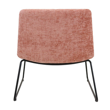 Sessel – Chenille Stoff, Metallgestell, Rosa Farbe - James | Kick Collection