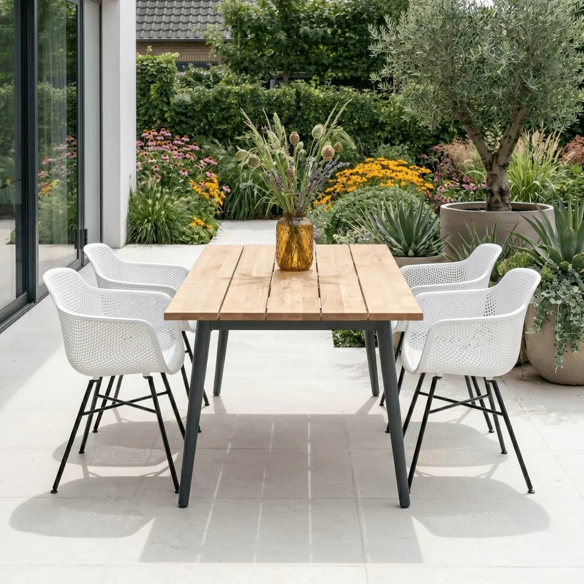 Gartenstuhl – Kunststoffschale,Weißes  Metallgestell, Weiße Farbe - Indy | Kick Collection