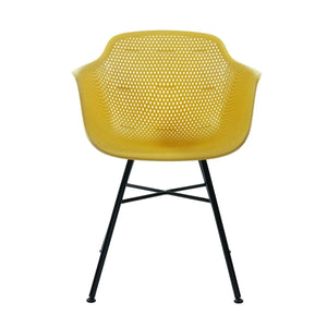 Gartenstuhl – Kunststoffschale, Metallgestell, Gelbe Farbe - Indy | Kick Collection