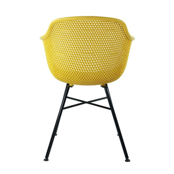 Gartenstuhl – Kunststoffschale, Metallgestell, Gelbe Farbe - Indy | Kick Collection