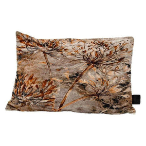 Kissen - Gerino Grey cotton velvet dried flowers Quadrat von PTMD - Esszett Luxury | Stilvolles Wohnen mit Charakter