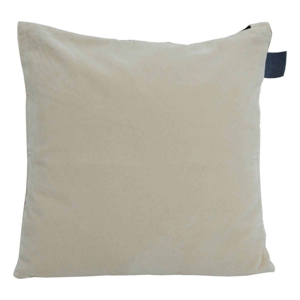 Kissen - Gerino Grey cotton velvet dried flowers Quadrat von PTMD - Esszett Luxury | Stilvolles Wohnen mit Charakter