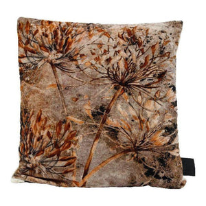 Kissen - Gerino Grey cotton velvet dried flowers Quadrat von PTMD - Esszett Luxury | Stilvolles Wohnen mit Charakter