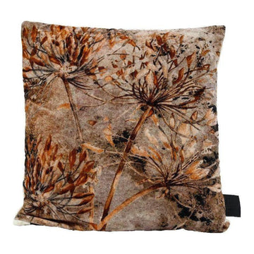 Kissen - Gerino Grey cotton velvet dried flowers Quadrat von PTMD - Esszett Luxury | Stilvolles Wohnen mit Charakter