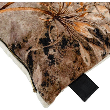 Kissen - Gerino Grey cotton velvet dried flowers Quadrat von PTMD - Esszett Luxury | Stilvolles Wohnen mit Charakter