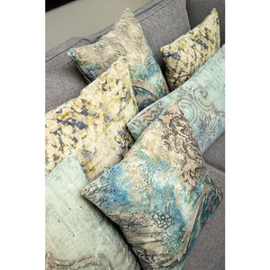 Kissen - Sherdi Blue cotton velvet cushion Quadrat (45 x 45 cm) von PTMD - Esszett Luxury | Stilvolles Wohnen mit Charakter