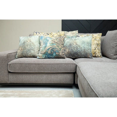 Kissen - Sherdi Blue cotton velvet cushion Quadrat (45 x 45 cm) von PTMD - Esszett Luxury | Stilvolles Wohnen mit Charakter