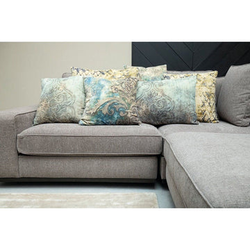 Kissen - Sherdi Blue cotton velvet cushion Quadrat (45 x 45 cm) von PTMD - Esszett Luxury | Stilvolles Wohnen mit Charakter