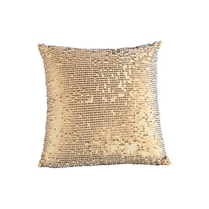 Kissen – Glitzernde Pailletten, Goldfarbene Oberfläche, Quadratisches Design – Vanny | PTMD