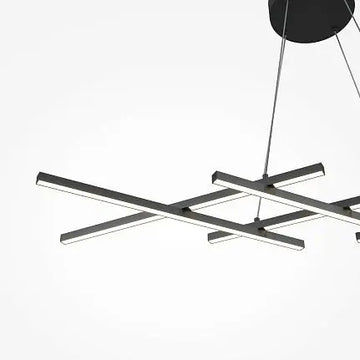 Pendant Lamp Matte Black Finish Linear Design & Integrated LED – Halo | Maytoni