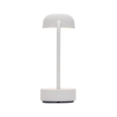 LED-Tischleuchte in Cloudy White mit dimmbarer Beleuchtung, kabellosem Design und wiederaufladbarem Akku – Fokus | Kooduu