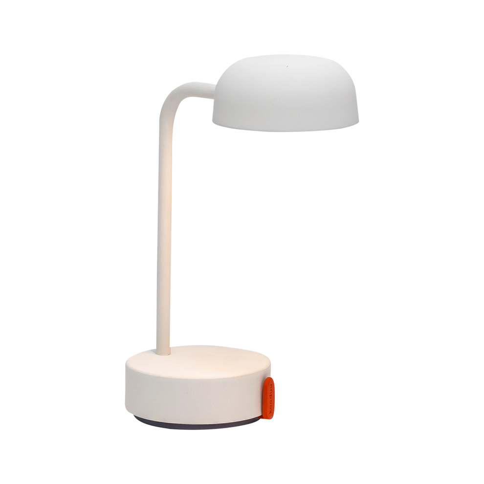 LED-Tischleuchte in Cloudy White mit dimmbarer Beleuchtung, kabellosem Design und wiederaufladbarem Akku – Fokus | Kooduu