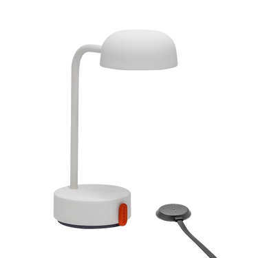 LED-Tischleuchte in Cloudy White mit dimmbarer Beleuchtung, kabellosem Design und wiederaufladbarem Akku – Fokus | Kooduu