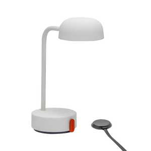 LED-Tischleuchte in Cloudy White mit dimmbarer Beleuchtung, kabellosem Design und wiederaufladbarem Akku – Fokus | Kooduu