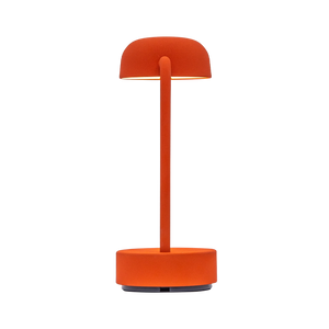 LED Table Lamp in Orange with Dimmable Lighting, Cordless Design, and Rechargeable Battery – Focus | Kooduu