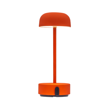 LED-Tischleuchte in Orange mit dimmbarer Beleuchtung, kabellosem Design und wiederaufladbarem Akku – Fokus | Kooduu