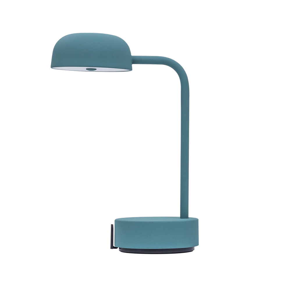 LED-Tischleuchte in Smoky Teal mit dimmbarer Beleuchtung, kabellosem Design und wiederaufladbarem Akku – Fokus | Kooduu