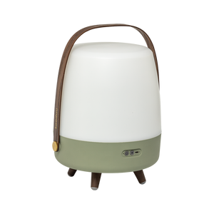 Polyethylene Loudspeaker Lamp with Wooden Handle and Brass Accents – Lite-up PLAY | Kooduu