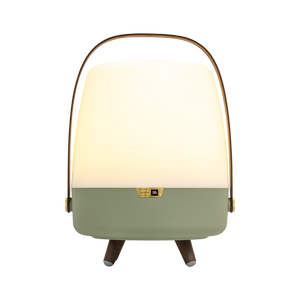 Polyethylene Loudspeaker Lamp with Wooden Handle and Brass Accents – Lite-up PLAY | Kooduu