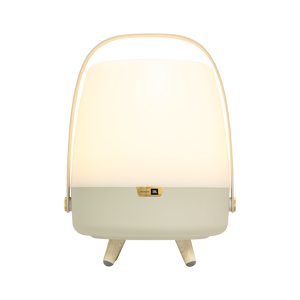 Polyethylene Loudspeaker Lamp with Wooden Handle and Brass Accents – Lite-up PLAY | Kooduu
