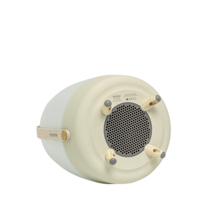 Polyethylene Loudspeaker Lamp with Wooden Handle and Brass Accents – Lite-up PLAY | Kooduu