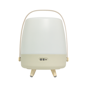 Polyethylene Loudspeaker Lamp with Wooden Handle and Brass Accents – Lite-up PLAY | Kooduu