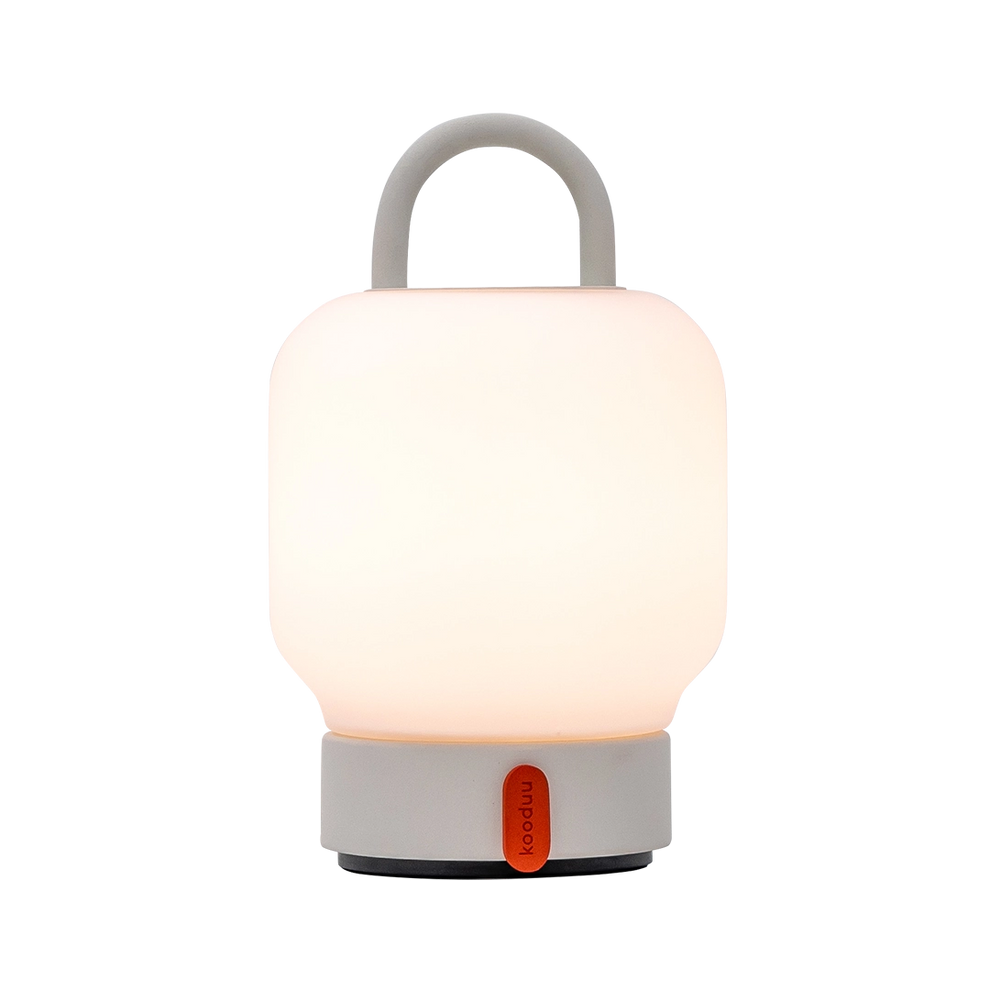 LED-Tischleuchte in Cloudy White mit dimmbarer diffuser Beleuchtung, tragbarem Griff und wiederaufladbarem Akku – Loome | Kooduu