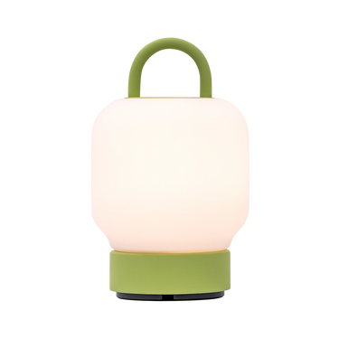 LED-Tischleuchte in Moss mit dimmbarer diffuser Beleuchtung, tragbarem Griff und wiederaufladbarem Akku – Loome | Kooduu