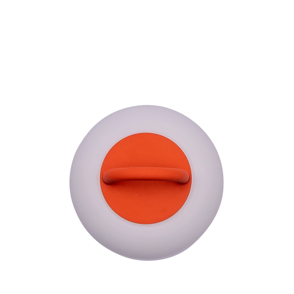 LED-Tischleuchte in Orange mit dimmbarer diffuser Beleuchtung, tragbarem Griff und wiederaufladbarem Akku – Loome | Kooduu