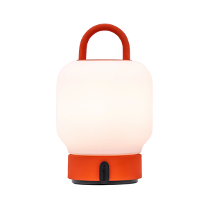 LED-Tischleuchte in Orange mit dimmbarer diffuser Beleuchtung, tragbarem Griff und wiederaufladbarem Akku – Loome | Kooduu